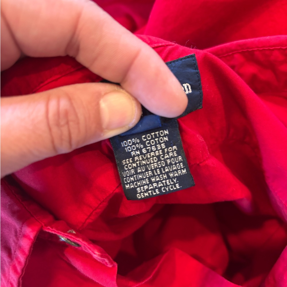 Ralph Lauren blue label button-down red women's shirt size 4 - Picture 7 of 7